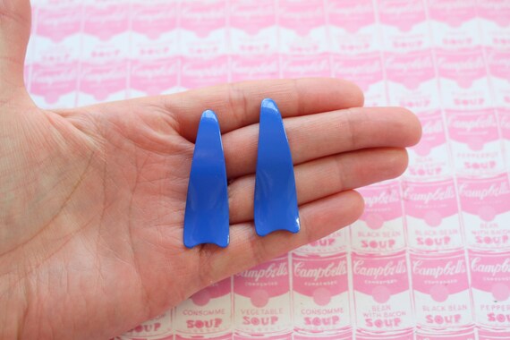 1980s BLUE Earrings.....costume. 1980s glam. sexy… - image 1