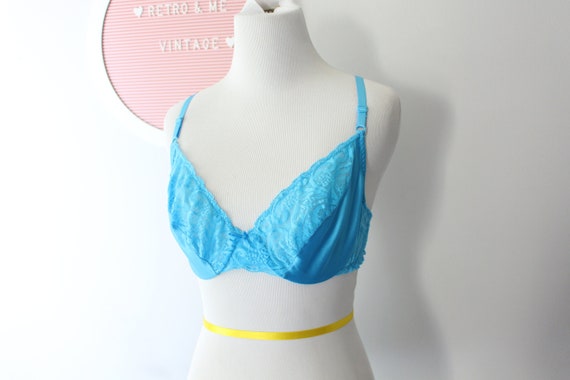 1980s Vintage BLUE Lace Vintage SEXY Lacey Tulle … - image 1