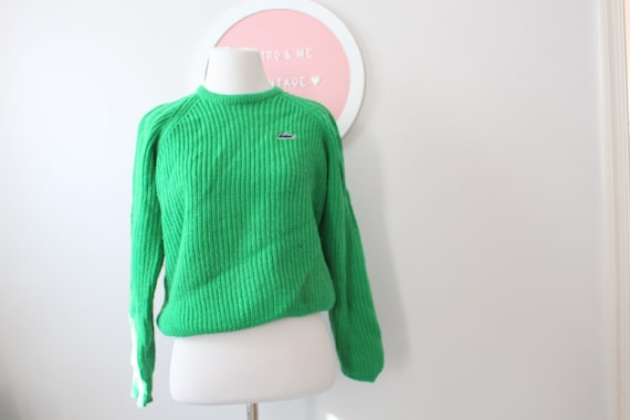 1970s Vintage Kelly Green Unisex Sweater.....smal… - image 1