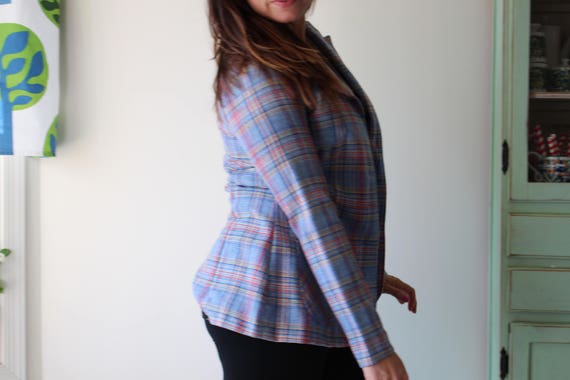 Vintage 1970s Wrangler Plaid Blazer - Unisex Made… - image 4