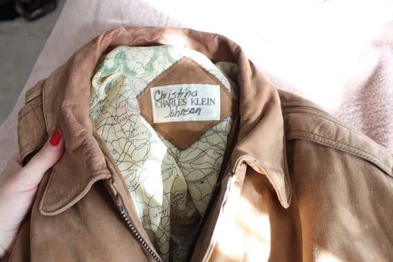 1980s BROWN LEATHER Coat Jacket....size medium la… - image 5