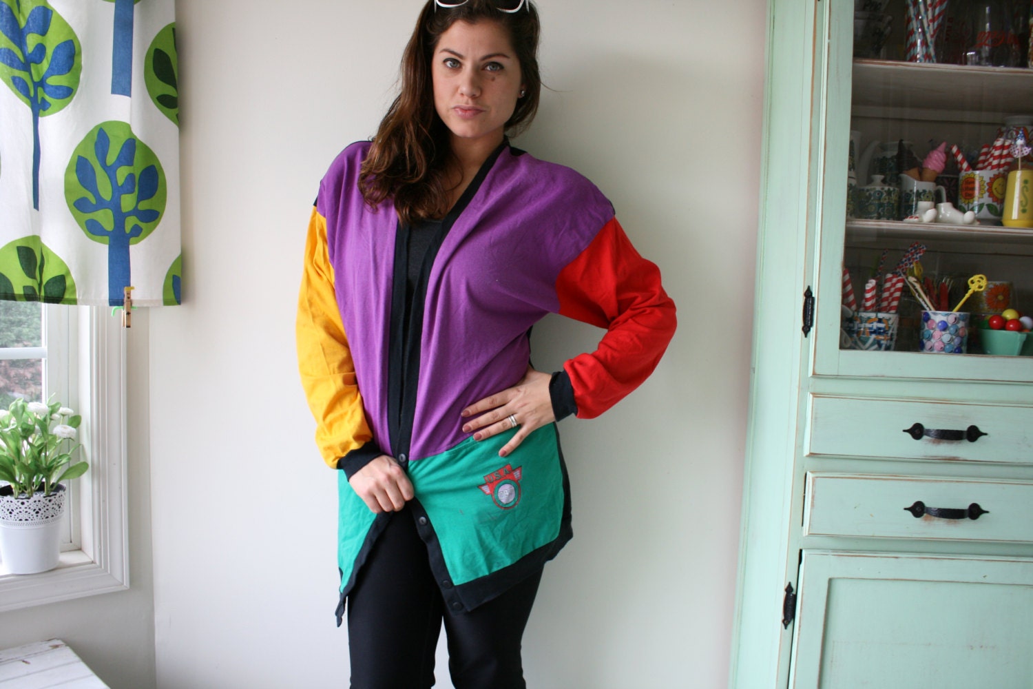 Primary Colorblock Jacket Vintage Rainbow Cotton Jacket: Primary Color Block, One Size - Etsy