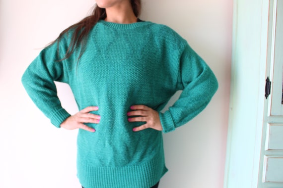 1980s Bright Green Sweater..size medium large..co… - image 4