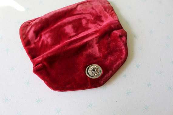Vintage FANCY GIRL Handbag...retro. red clutch. 1… - image 3
