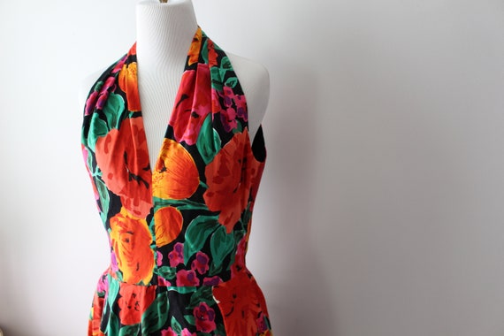 1970s Bright RETRO Chic FLORAL Dress...maxi dress… - image 4