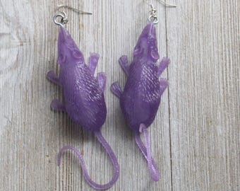 Taxidermy Rat Tail Earrings Real Rats Oddities - Etsy