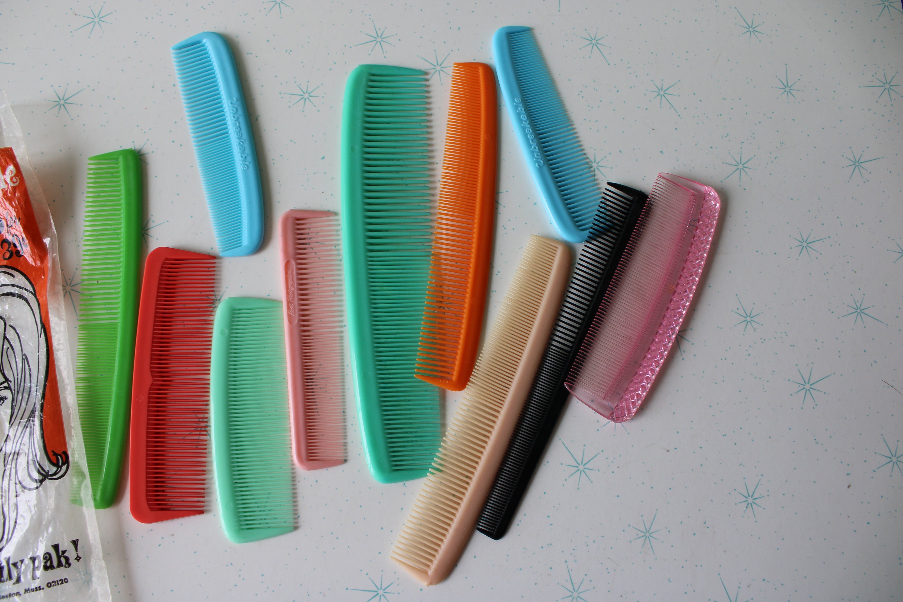 Lot 90s Vintage Colorful Hair Comb Set 90s Hair Brushes - Etsy main image 3