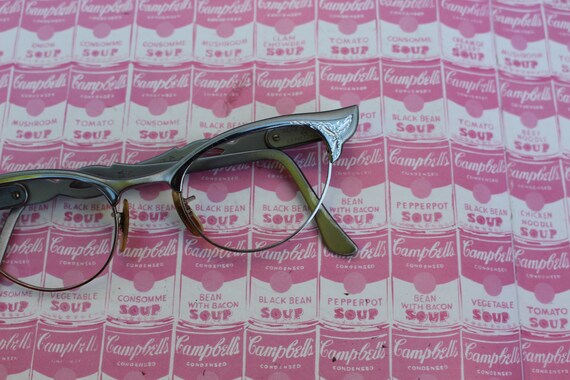 Vintage 1950s Cat Eye Glasses - Silver Frame Eyeg… - image 4