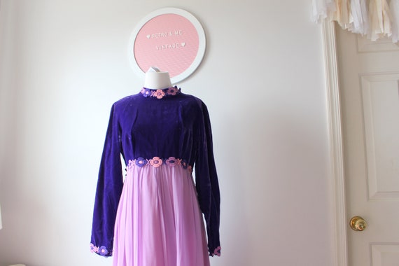 1960s PURPLE Dress....size medium women....retro.… - image 1