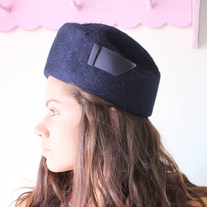 Vintage Mid Century Hat...vintage hat. valentine. winter hat. wedding. bride. costume. 1950s hat. 1960s hat. french. blue hat. paris