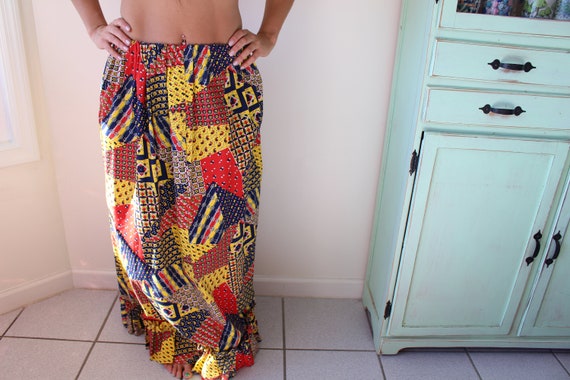 Vintage PATCHWORK Hippie Skirt....size medium lar… - image 4