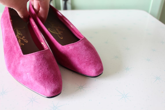 Vintage Pink Genuine Leather Heels.....size 5.5 w… - image 4