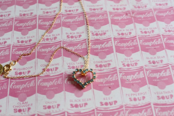 1980s Vintage Valentine Gem HEART Necklace..jewel… - image 2
