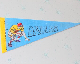 NOS 1960s Vintage DALLAS Wimpel Flagge..Hochschule. Kollegium. retro. Zustand. vintage Wimpelkette. Wohndeko. Fußball. sportliche Wimpelkette. NFL