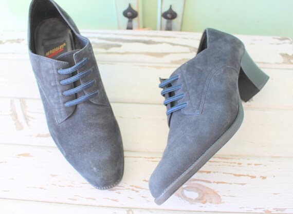 SALE/// 1980s Blue Vintage BOOTS....leather boots… - image 1