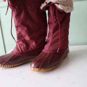 1980s HIPSTER Winter Calf Boots....size 8. outdoors. boots. shoes. hipster. snow boots. duck boots. killer. rad 80s. rad. worker. red boots image 4