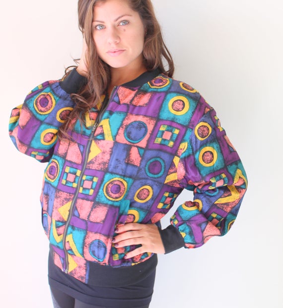 1980s RAINBOW Jacket...size small...colorful. bri… - image 1