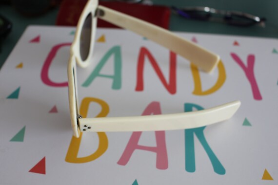 Vintage Cream Cat Eye Sunglasses, France, 1950s-6… - image 5