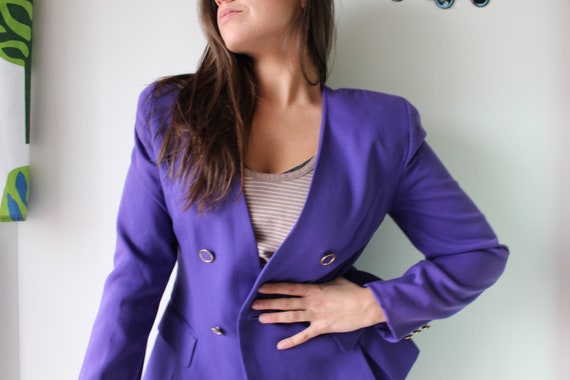 Vintage Purple Blazer Jacket...size large....gogo… - image 3