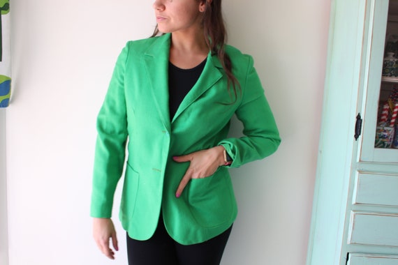 Vintage Green Blazer Jacket.....size medium large… - image 4