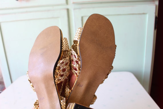 1980s GOLDEN Glam Heels...size 8 women....party. … - image 5