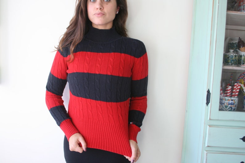 1990s TOMMY Turtlenecksize small..retro. 1990s sweater. | Etsy