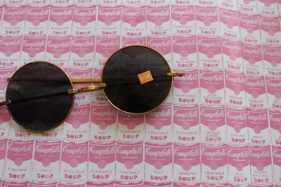 1970s Golden Round Lens Sunglasses..retro sunglas… - image 3