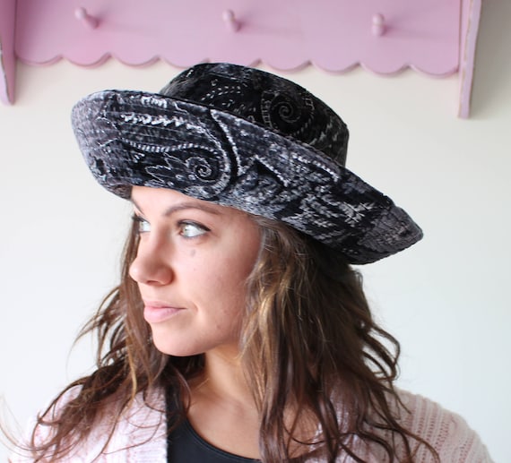 Vintage Floppy Hat...black hat. church. designer.… - image 1