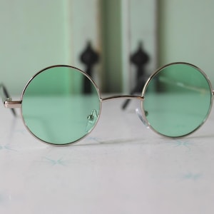 1990s Red Hip Unisex Green LensEyewear Atomic Sunglasses...retro. colorful shades. hipster. rad sunglasses. costume. hippie. bohemian