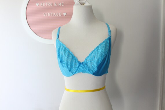 1980s Vintage BLUE Lace Vintage SEXY Lacey Tulle … - image 2