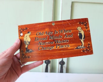 Vintage Comical Wooden Sign: Retro Kitsch Home Decor, 1970s