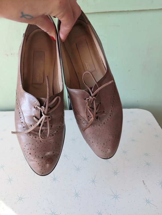 1980s Vintage ETIENNE AIGNER Tan Leather Loafers.… - image 5