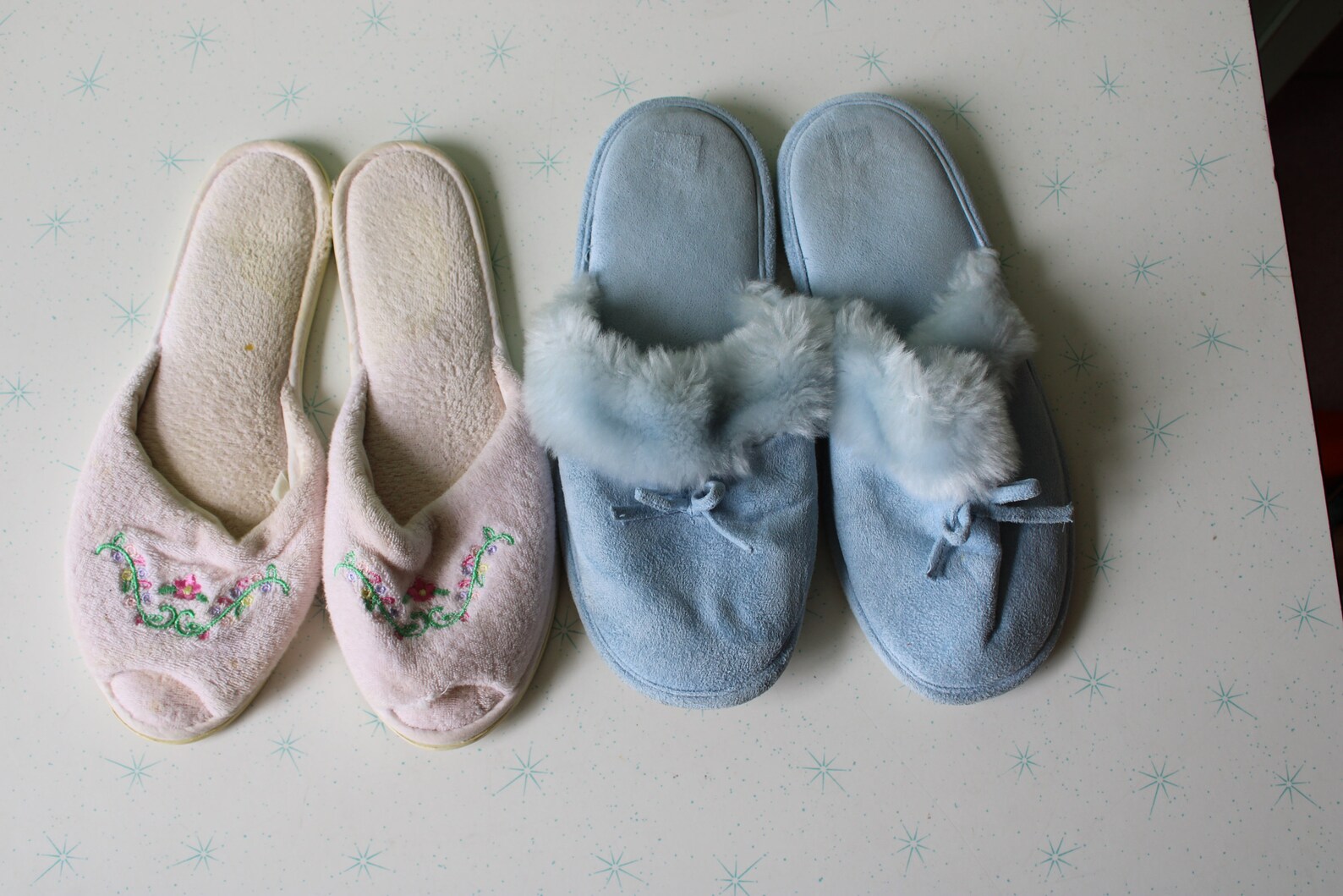 1980s Vintage Slippers LOT Nighty House Shoes Flats.....size 6 7
