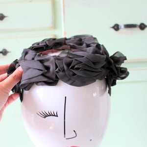 Vintage Mid Century Hat...vintage hat. valentine. winter hat. wedding. bride. costume. 1950s hat. 1960s hat. french. black hat.