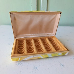 Vintage Yellow Atomic Jewelry Box: 1970s Retro Decor
