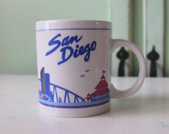 Vintage 1980s San Diego Ceramic Mug: Retro Souvenir