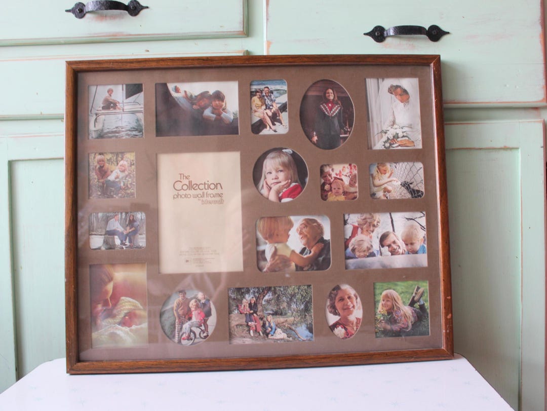 HUGE 1970s 80s Wooden Collage Vanity Picture Frame....70s Home. Novelty ...
