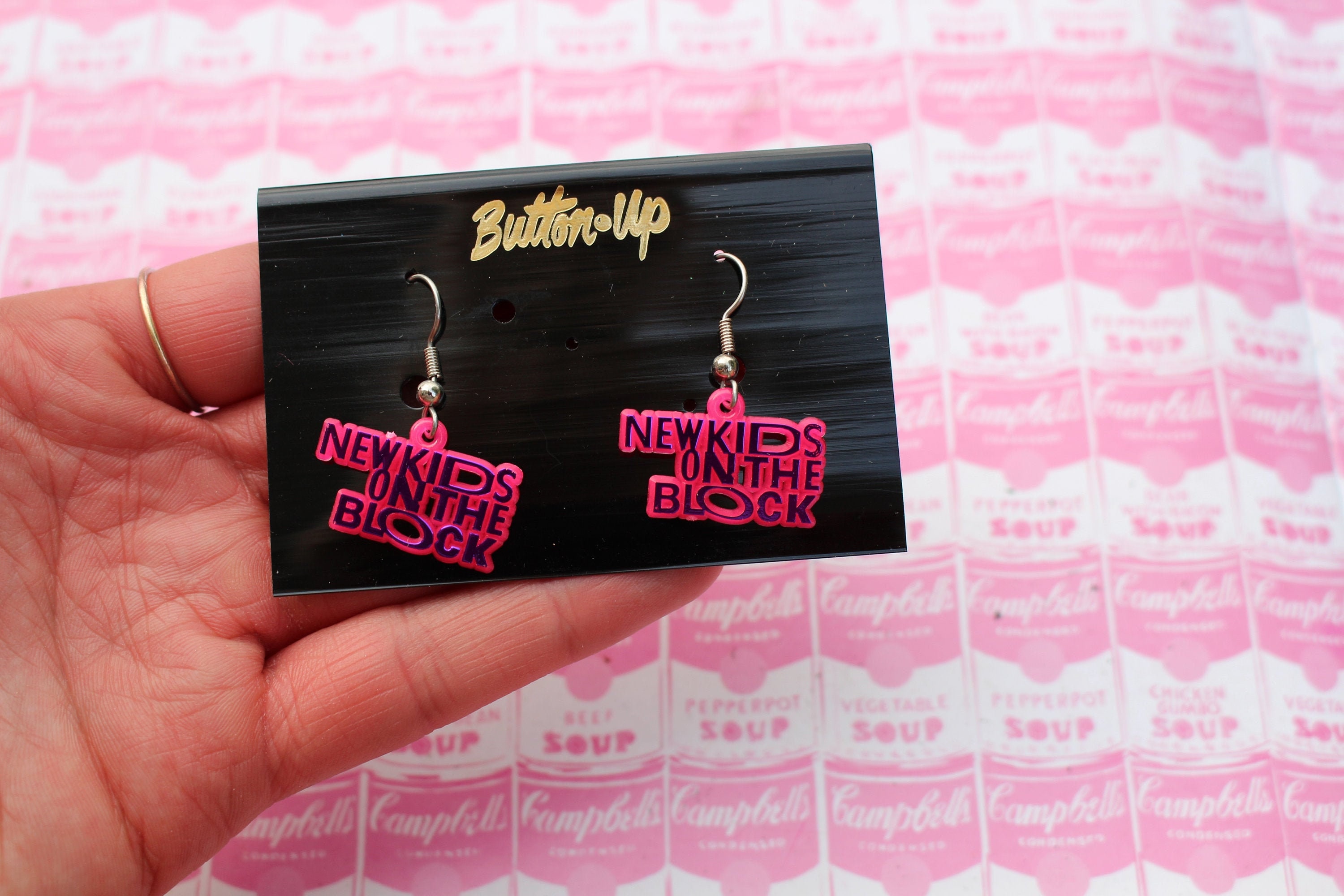 Vintage 1990s NKOTB Earrings: New Kids on the Block, Retro Pop