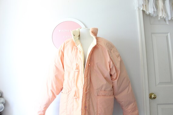 Vintage Pink Peachy Coat Jacket...large. hipster.… - image 4