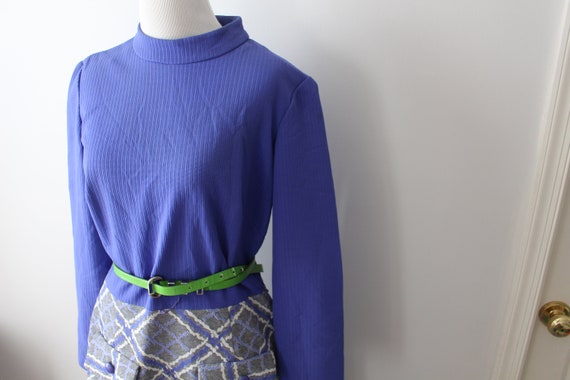1960s GROOVY Purple Silver SCOOTER Dress....long … - image 6