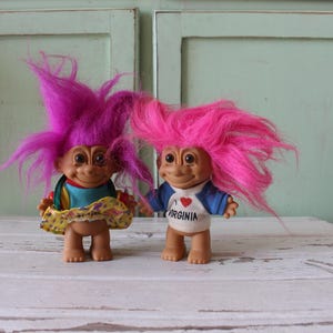 Vintage TROLLS Doll Set...doll. Collectible. Troll. 1980s. 1990s