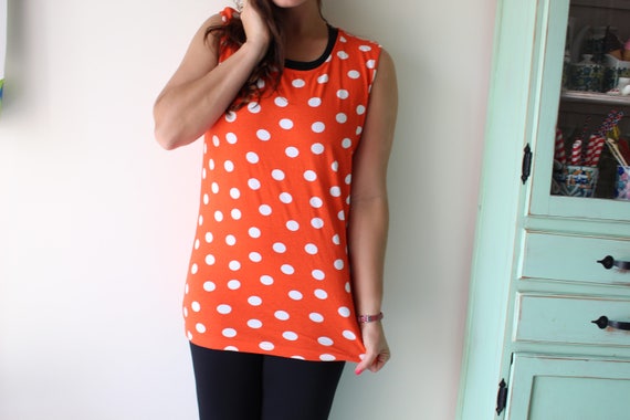 1980s VINTAGE DOTS Tank Mini Dress...medium. larg… - image 2