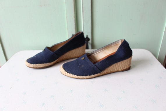 Vintage ETIENNE AIGNER Wedges Blue Shoes.....6.5 … - image 2