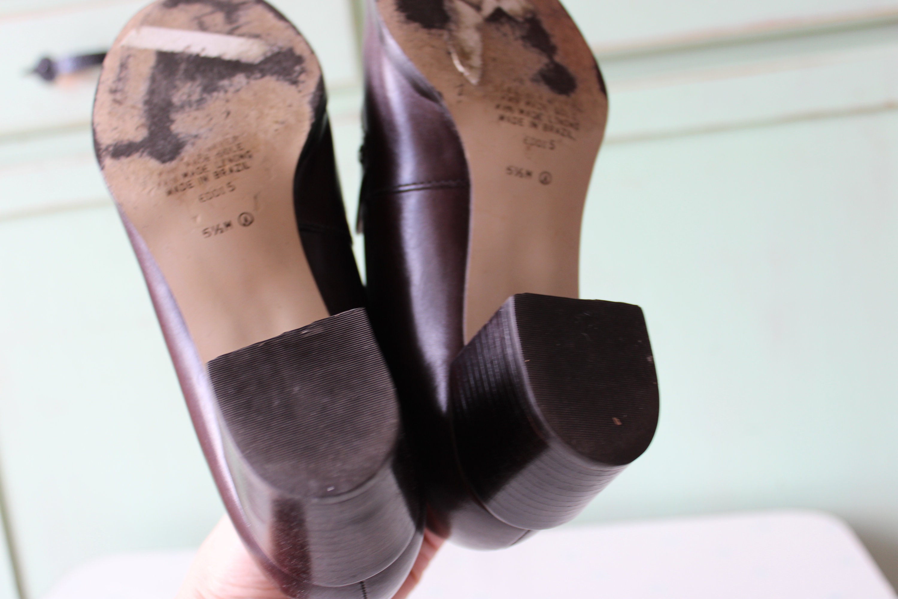 90年代ヴィンテージ NINE WEST ブラウンレザーローファーヒール 