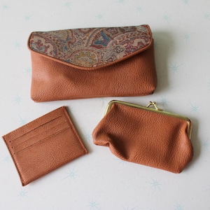 Monedero marrón tostado de los años 70 y 80... retro. bolso de mano. clutch. naranja. elegante. bolso. hipster. indie. disfraz. chica mod. glam de los 80.