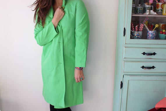 Vintage Lime Green Cotton Blazer: Mod Style Jacke… - image 2