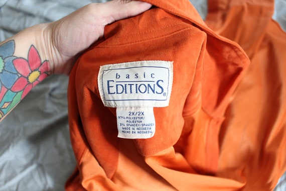 Vintage Burnt Orange  Basic Editions Blouse...198… - image 5