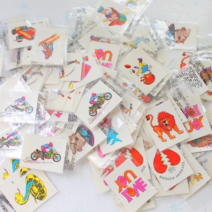 1950s 1960s Vintage Tattoo Transfers /listing for one....retro. kitsch. rainbow. hipster. heart. neon. kiss. peace. hippie. new old stock