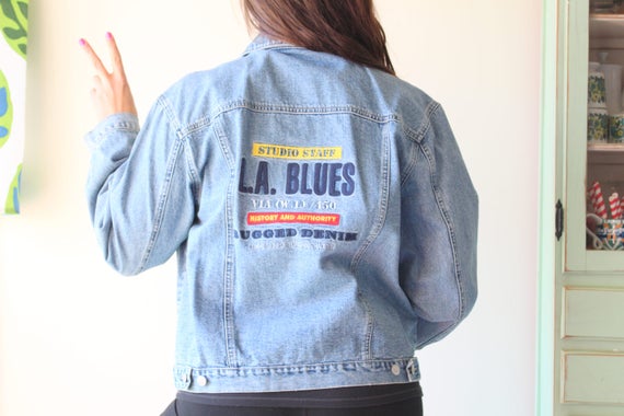 Vintage BLUE JEAN Hipster Jacket...grunge. hipste… - image 1
