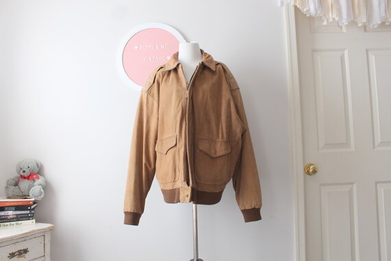 1980s BROWN LEATHER Coat Jacket....size medium la… - image 1